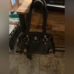 Fossil Long Live Vintage 1954 Black Genuine Leather Handbag